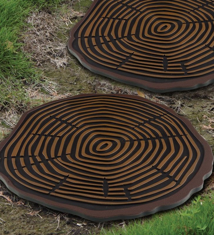 Making Rock Tree Rings Rubber Stepping Stone - Tree Rings