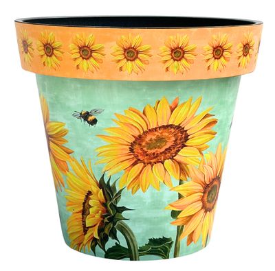 ZEST LIGHTWEIGHT POT - WATERCOLOR SUNFLOWER