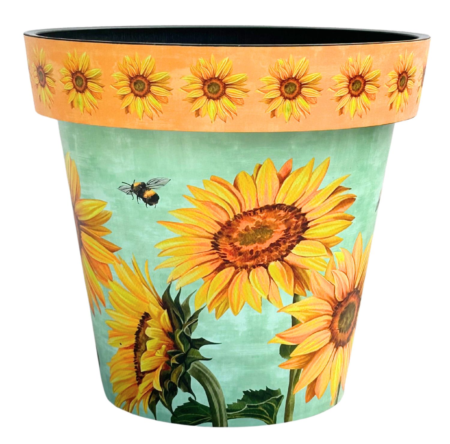 ZEST LIGHTWEIGHT POT - WATERCOLOR SUNFLOWER, Size: 6 INCH