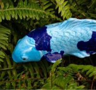 Garden Koi Fish on Stake Blue (Ocean)