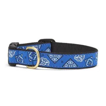 Blue Bandana Dog Collar, Shape: Narrow, Size: XS