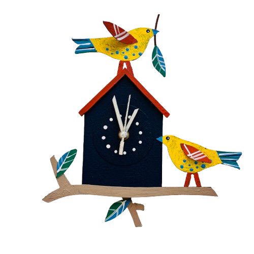 Birdhouse Wall Clock - Blue
