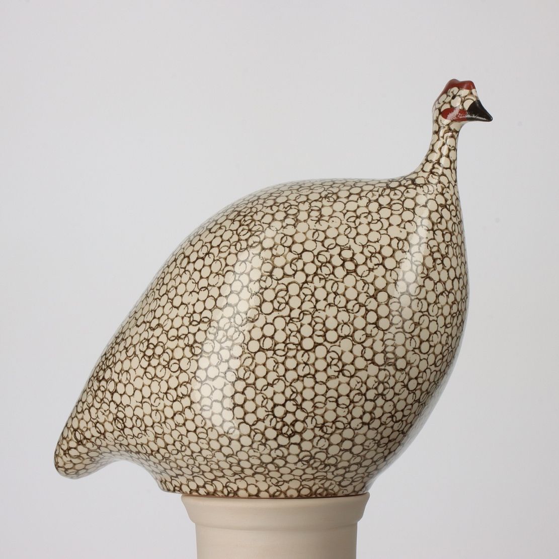 GUINEA FOWL - White Spotted Black, Size: SMALL