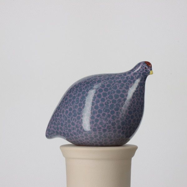CERAMIC QUAIL  -  BLUE SPOTTED MAUVE SMALL
