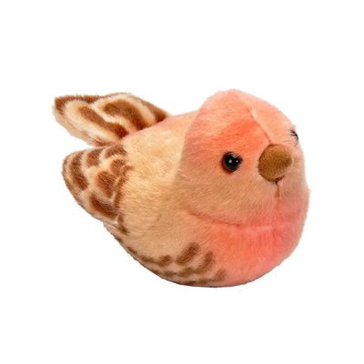 5.5-inch plush House Finch stuffed bird featuring soft reddish and brown patterned plush feathers with realistic songs