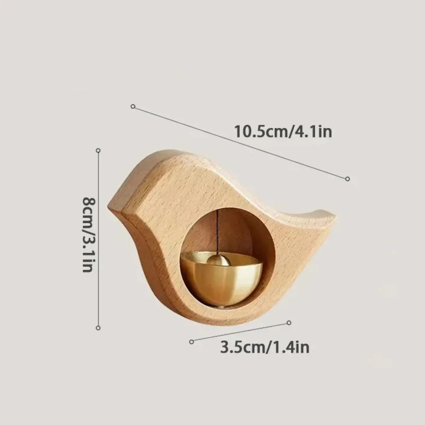 Wooden Bird Door Bell Vintage Magnetic Chime, Color: Natural