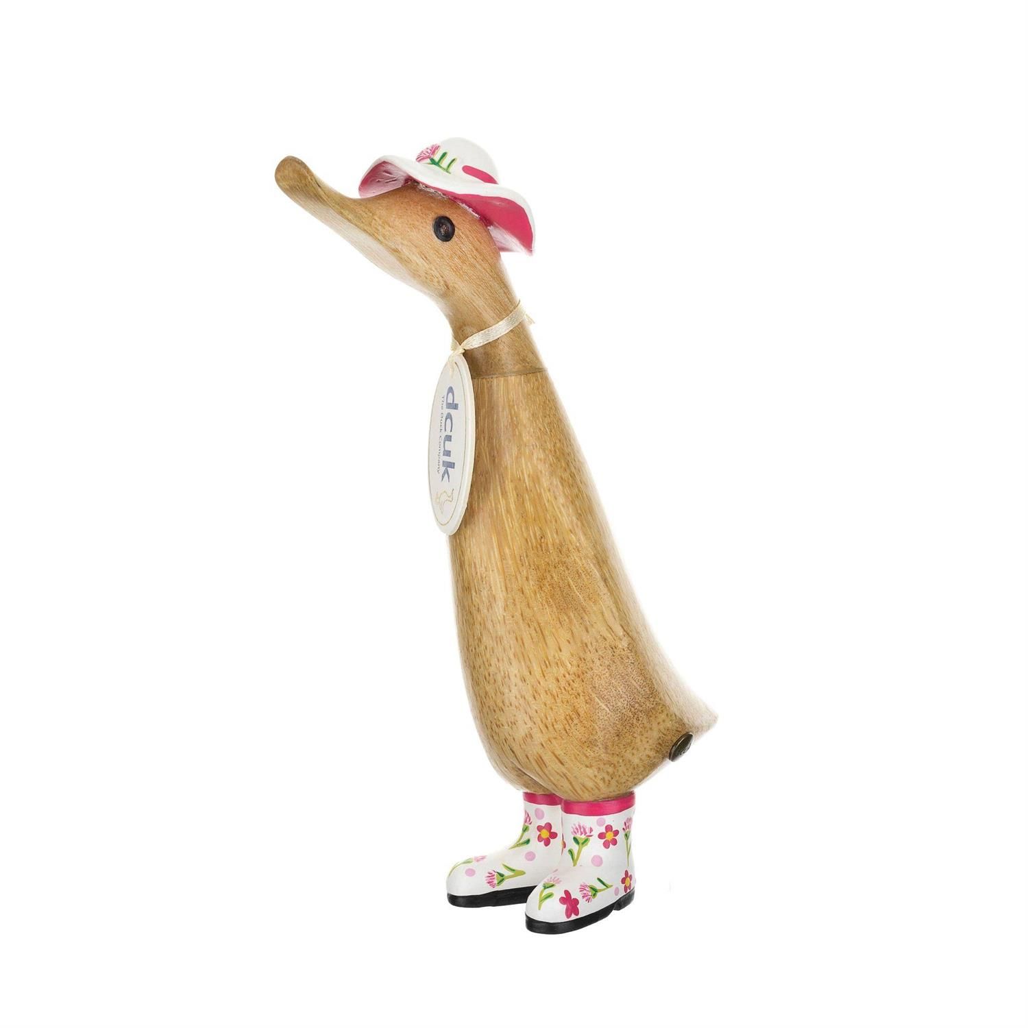 DCUK White Hat Boots Ducklings, Color: PINK FLORAL