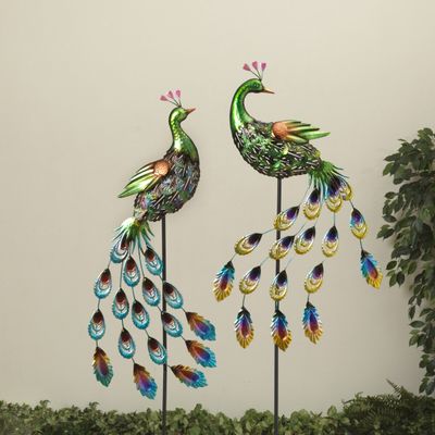 Metal Peacock Yard Stake
