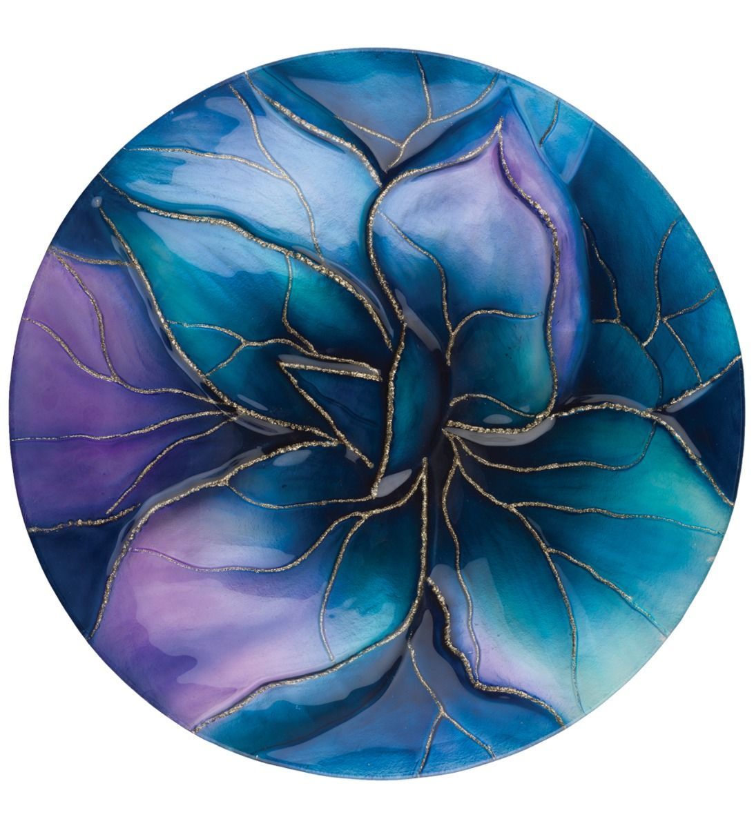 18" Swirl Birdbath with Stand, Color: Blue