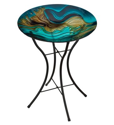 18" Swirl Birdbath with Stand
