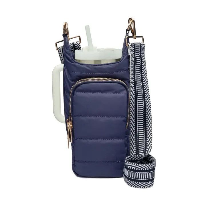 WanderFull® HydroBag® Handle Water Bottle Crossbody Bag – NAVY/ISLAND NAVY