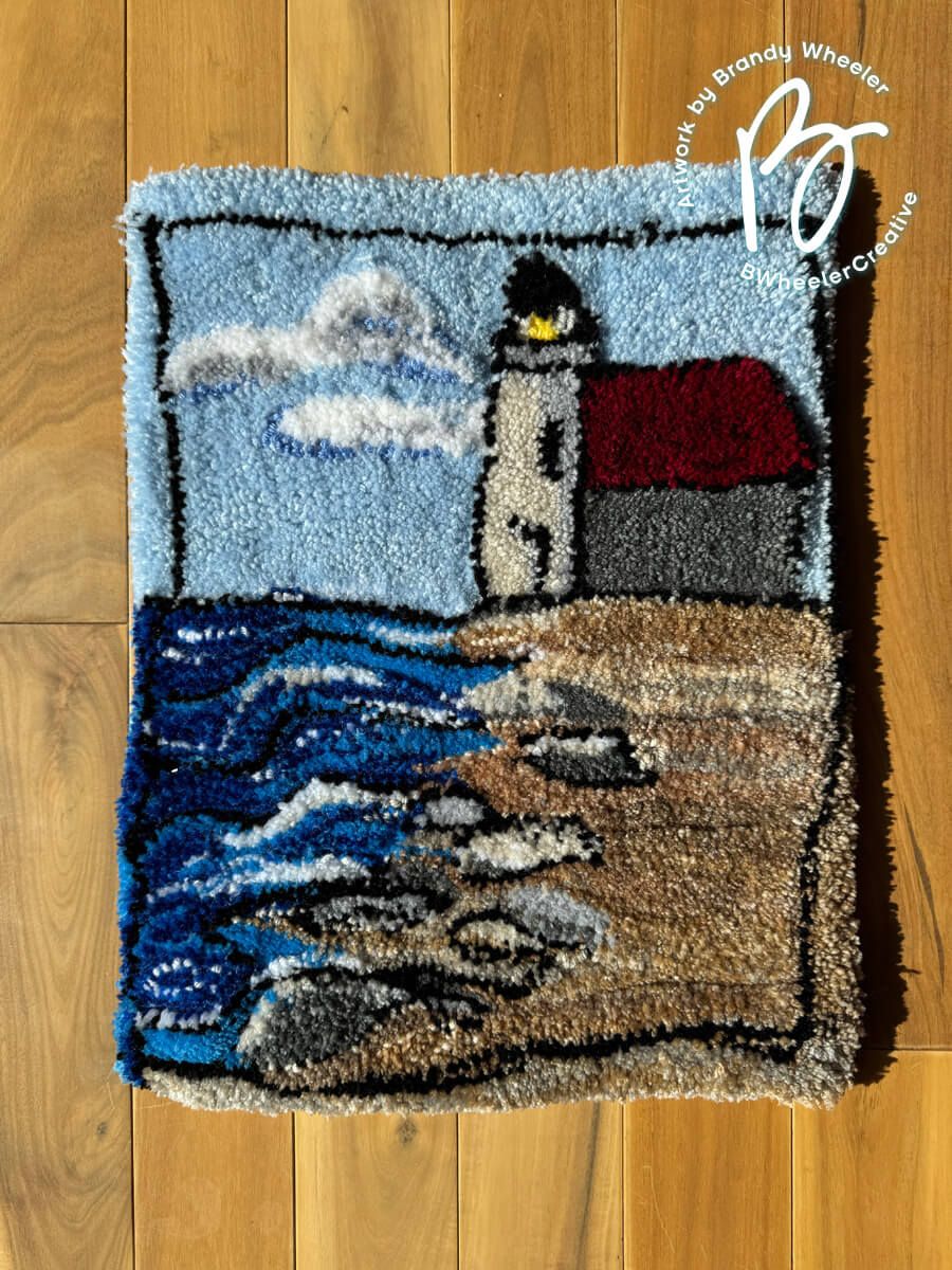Lighthouse Sketch Tufted Rug Wall Hanging