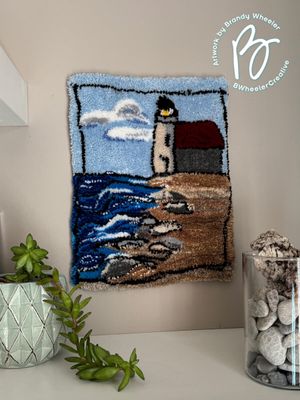 Lighthouse Sketch Tufted Rug Wall Hanging