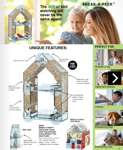 SNEAK-A-PEAK WINDOW BIRD FEEDER