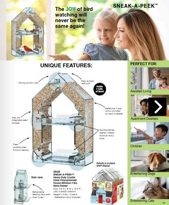 SNEAK-A-PEAK WINDOW BIRD FEEDER