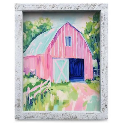 Rosey Farmstead 8x12 | Real Wood Framed Wall Art Print