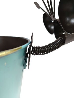 Colorful Metal Bird Planter - Peacock