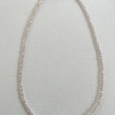 763-Crystal and Coin Pearl Necklace - Pink
