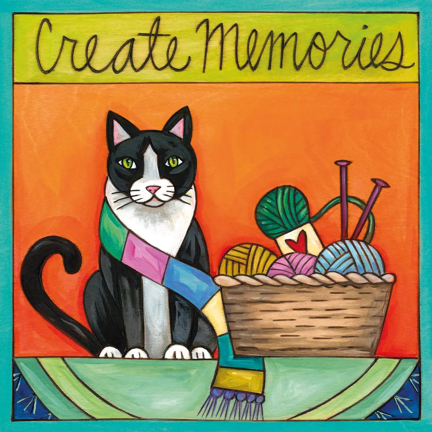 Tuxedo Cat Wall Plaque 9x9 | "Eddie" | Create Memories