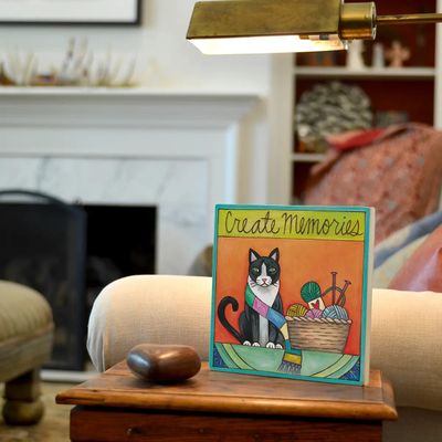 Tuxedo Cat Wall Plaque 9x9 | "Eddie" | Create Memories