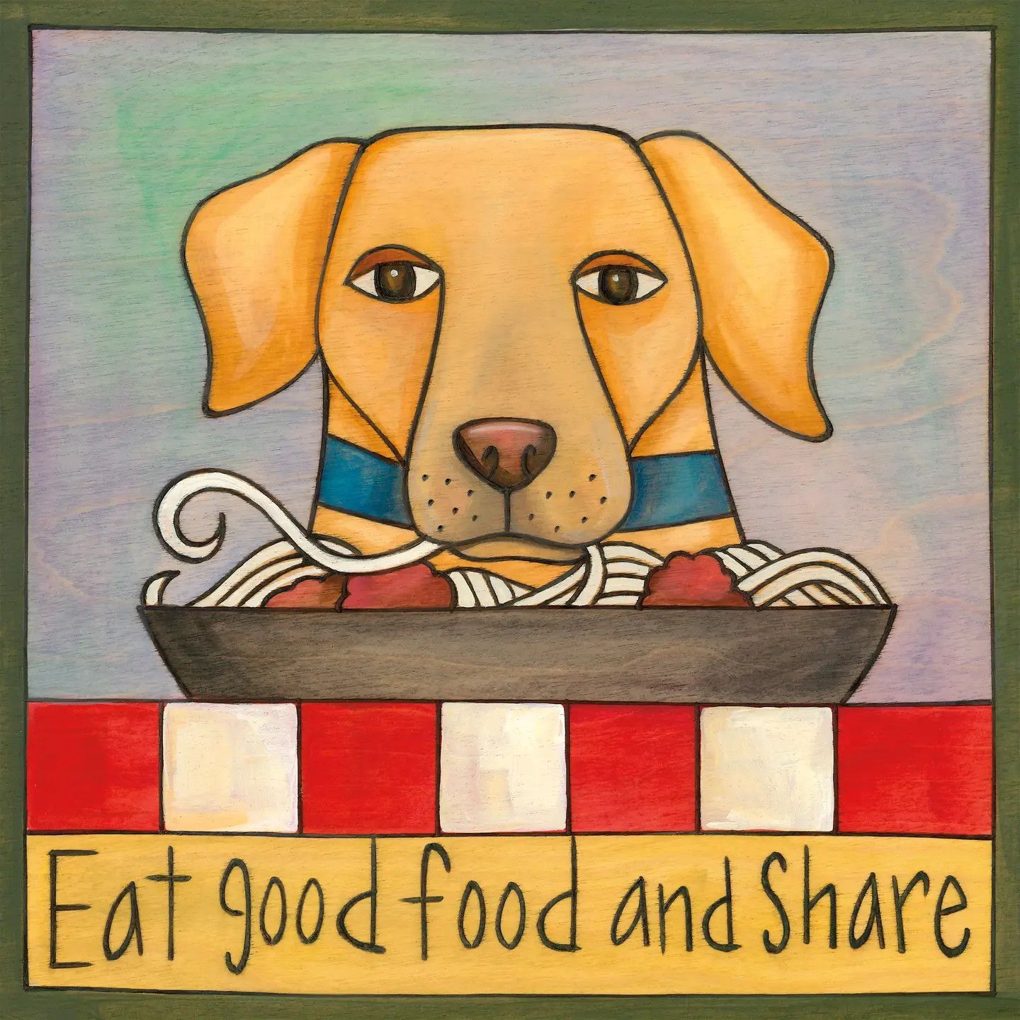Yellow Lab Dog Wall Plaque 9x9 | "Gus"