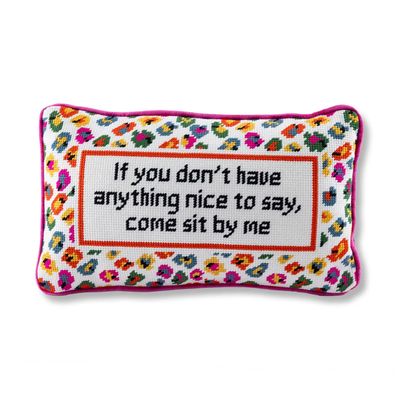 Come Sit By Me Needlepoint Pillow