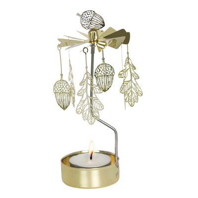 Rotary Candleholder, Oak Gold