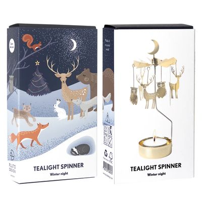 Rotary Candleholder, Winter Night Gold