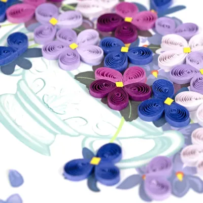 Quilled Violet Bouquet Greeting Card