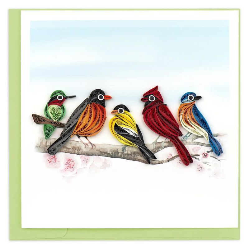 QUILLED GREETING CARD SONGBIRDS