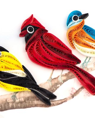 QUILLED GREETING CARD SONGBIRDS