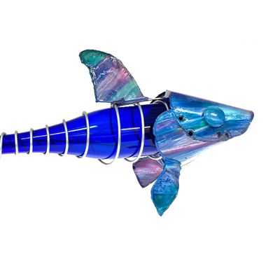 Hanging Wine Bottle Fish GREEN /MAGENTA