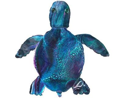 Tin Roof Turtle - Medium (17x15) GREEN/MAGENTA