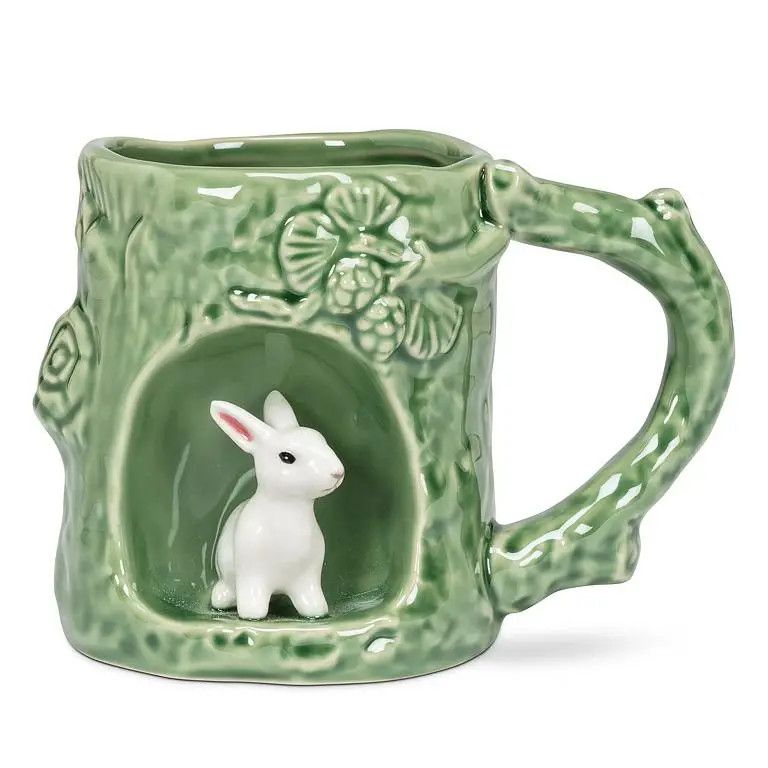 Bunny Nature Inspired Mug with Alcove  - 4"H