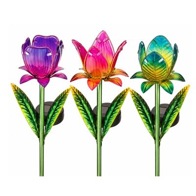 MINI SOLAR GARDEN STAKE TULIP FLOWER