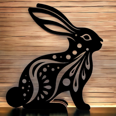 Charming Metal Bunny Hanging Wall Decor,