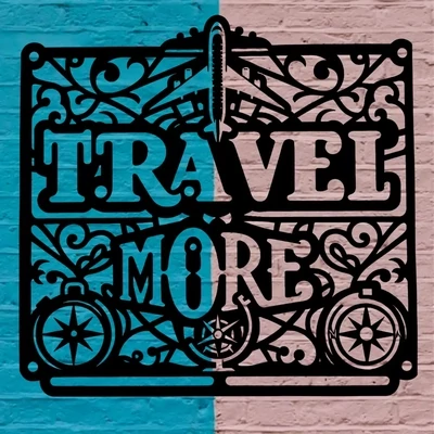 Travel More Hanging Metal Wall Décor