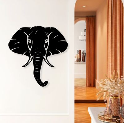 Metal Elephant Wall Decor, 16 x 16, BLK Metal Elephant Wall Decor, 16 x 16, BLK