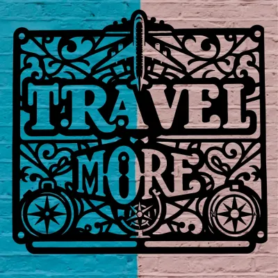 Travel More Hanging Metal Wall Décor Travel More Hanging Metal Wall Décor