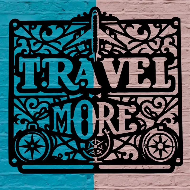 Travel More Hanging Metal Wall Décor