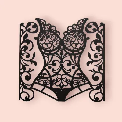 Elegant Lingerie Wall Hanging Metal Boutique Decor