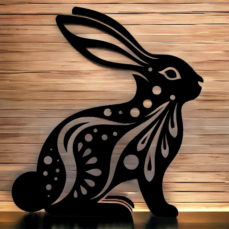 Charming Metal Bunny Hanging Wall Decor,