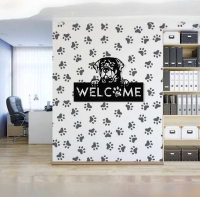 Metal Wall Hanging Labrador Dog Decor Wall Art, 18" x 9", BLK