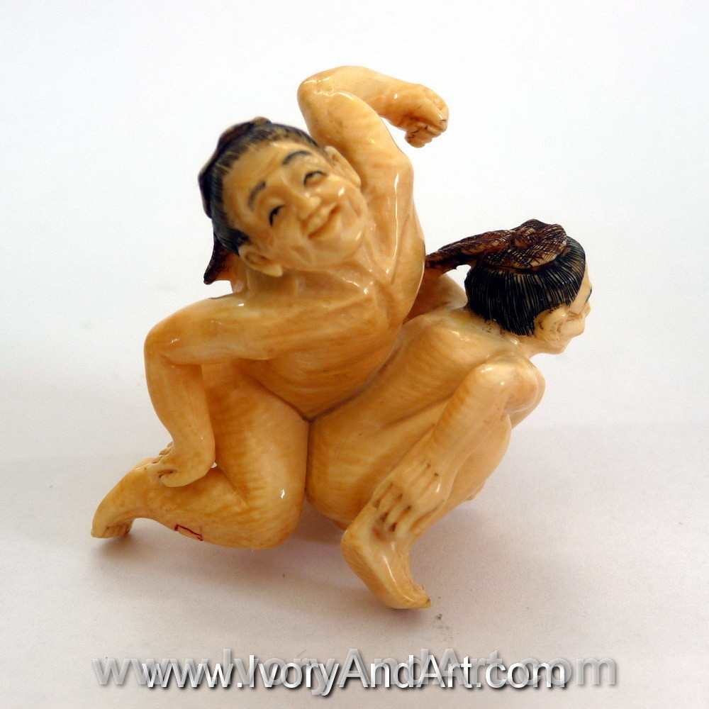 Mammoth Ivory Netsuke - Gay Erotic Flying