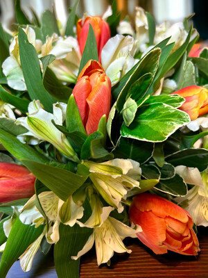 Bouquet of tulips and alstroemeria