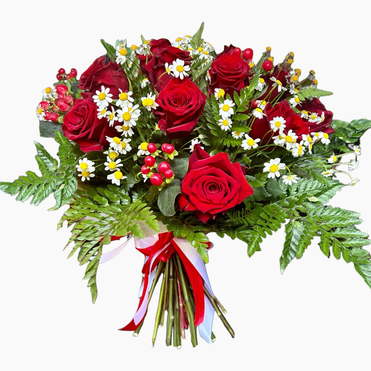 Bouquet of Roses and Chamomile