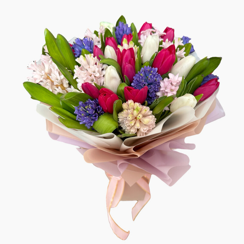 Букет тюльпанов и гиацинтов