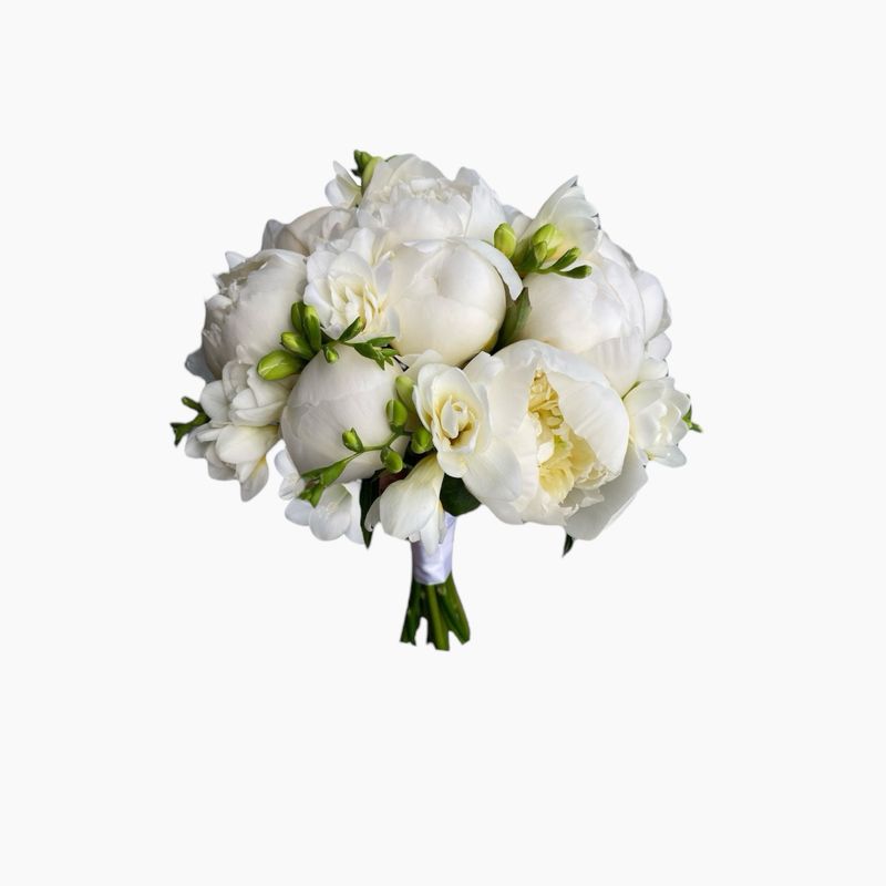 Bride&#39;s bouquet of Peonies and Freesia