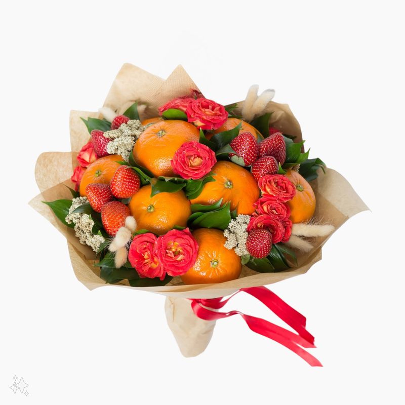 Mezcla de frutas y flores