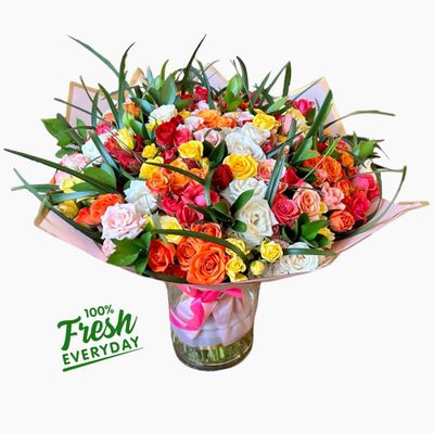 Bouquet mix of 100 spray roses